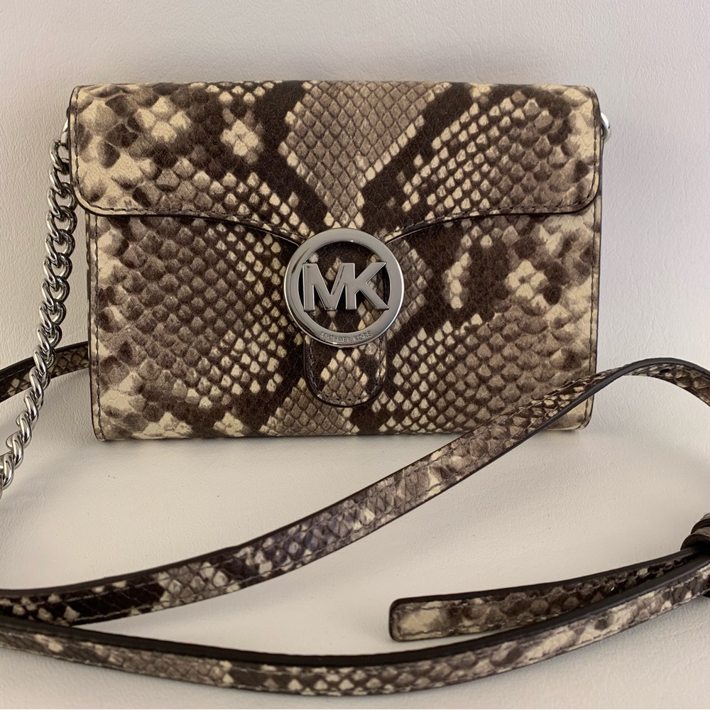 Michael Kors Brown Animal Print Crossbody Handbag